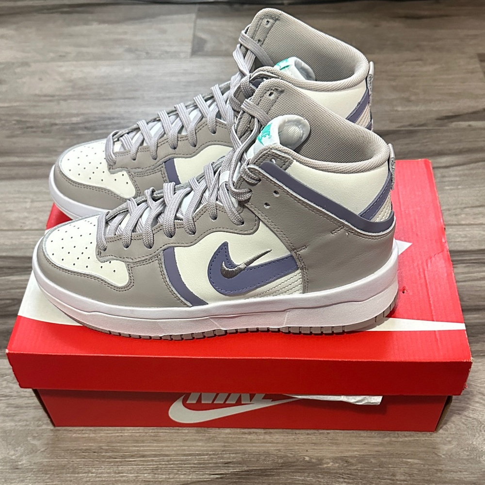 Nike Gray and White High-Top Sneakers - Picture 2 of 4